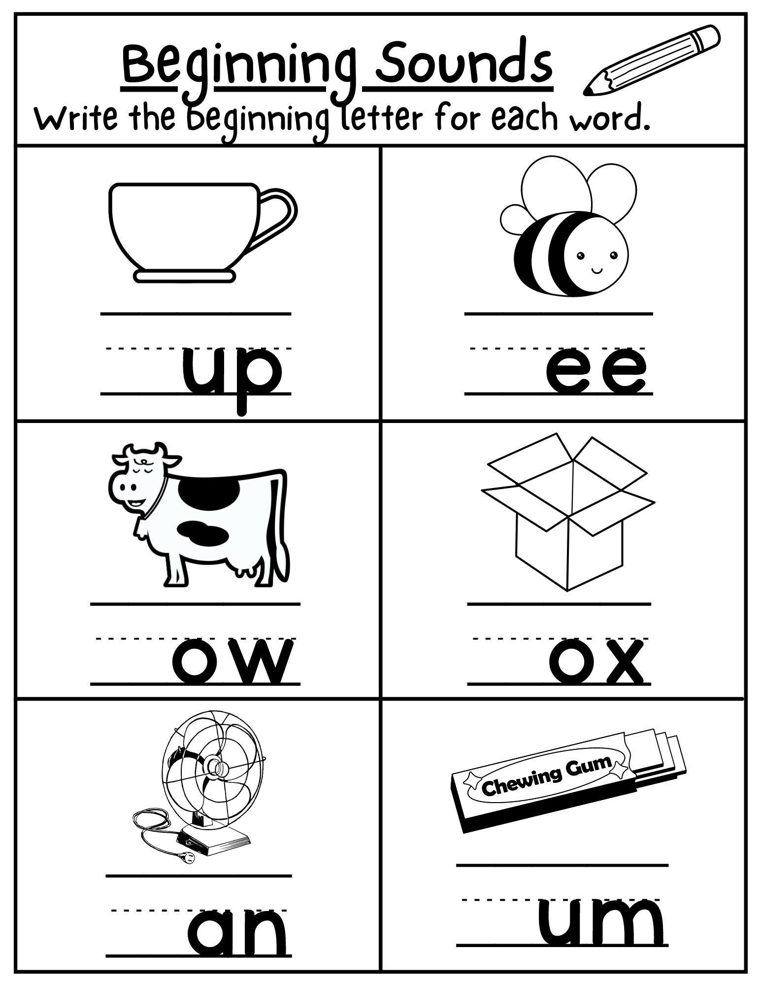 Beginning Sound Worksheets Alphabet Worksheet Letter Sounds Worksheet