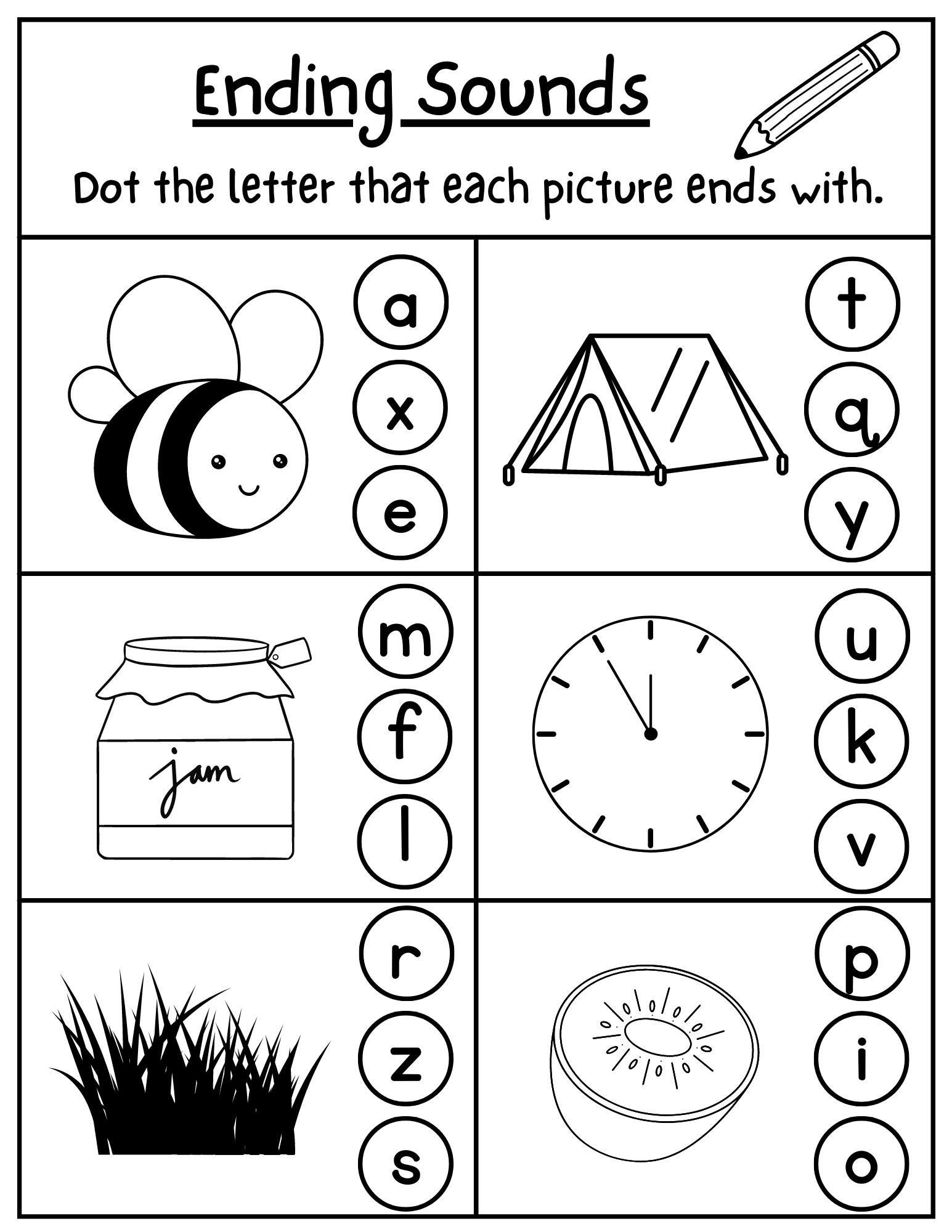 Ending Sound Worksheets Alphabet Worksheet Letter Sounds - Etsy Ending Sound Worksheets Alphabet Worksheet Letter Sounds - Etsy