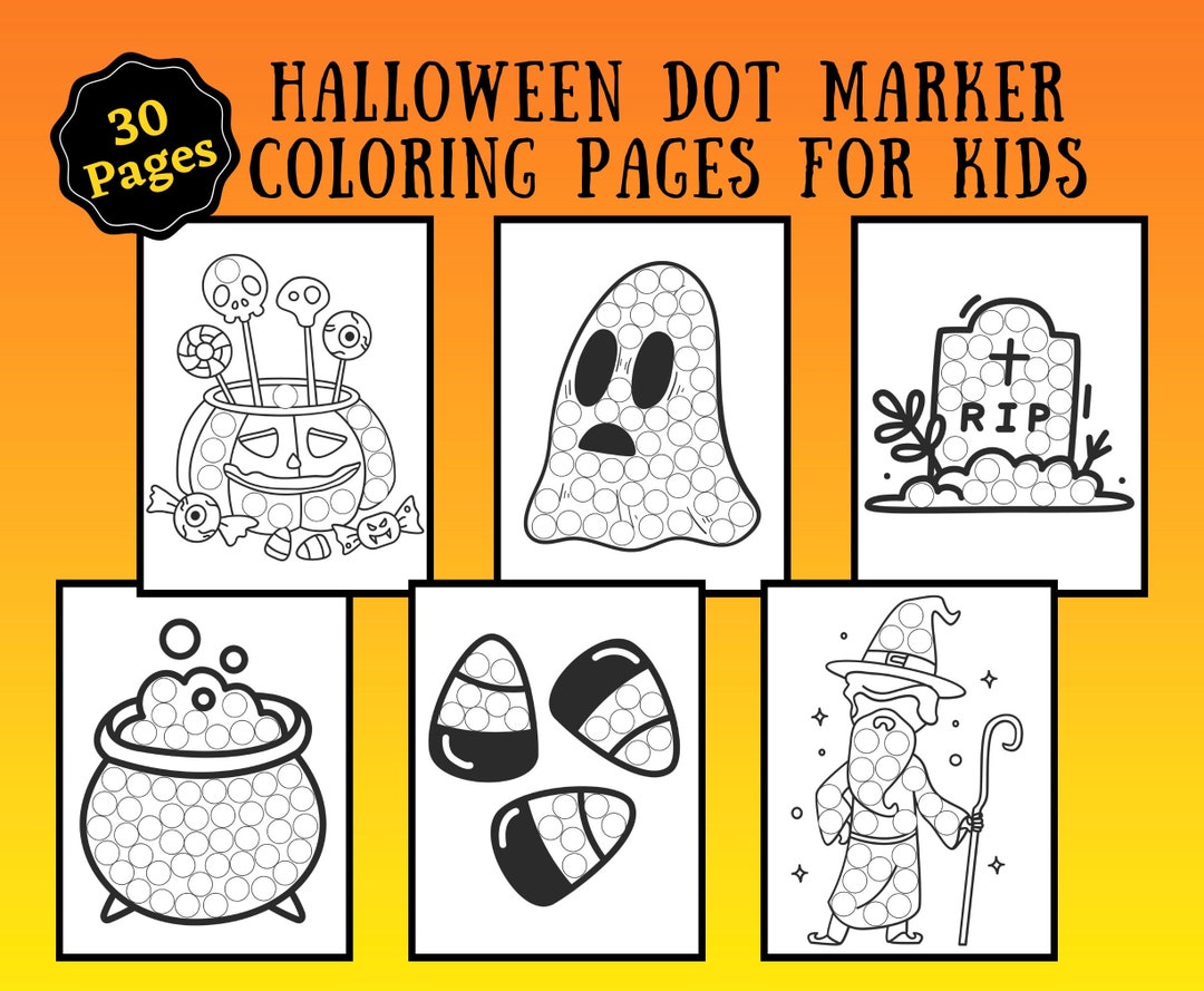 Halloween Dot Marker Pages Printable Halloween Do a Dot - Etsy