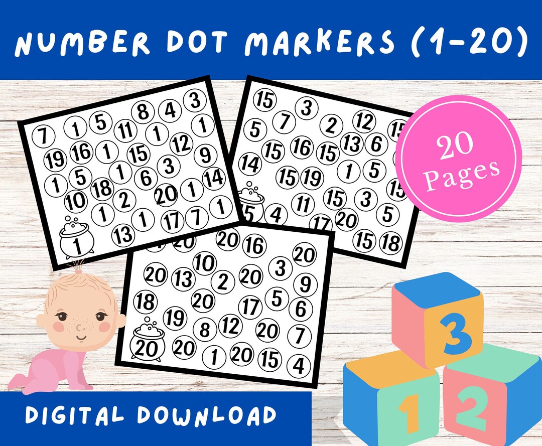 Number Dot Marker Printable Pages for Kids Do a Dot - Etsy