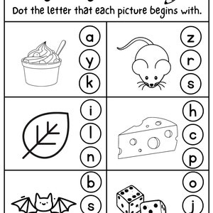 Beginning Sound Worksheets, Alphabet Worksheet, Letter Sounds Worksheet ...
