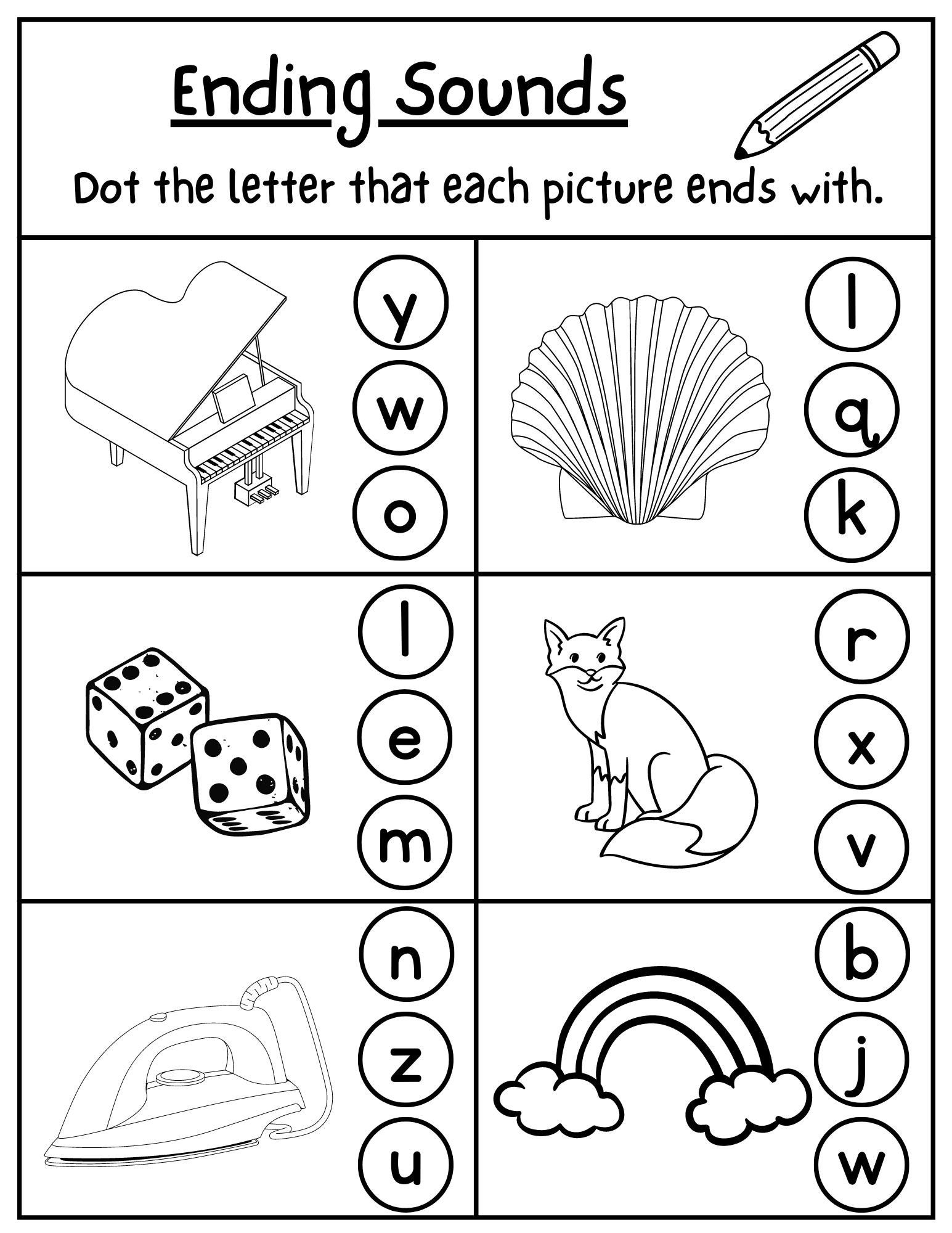 Ending Sound Worksheets Alphabet Worksheet Letter Sounds - Etsy Hong Kong
