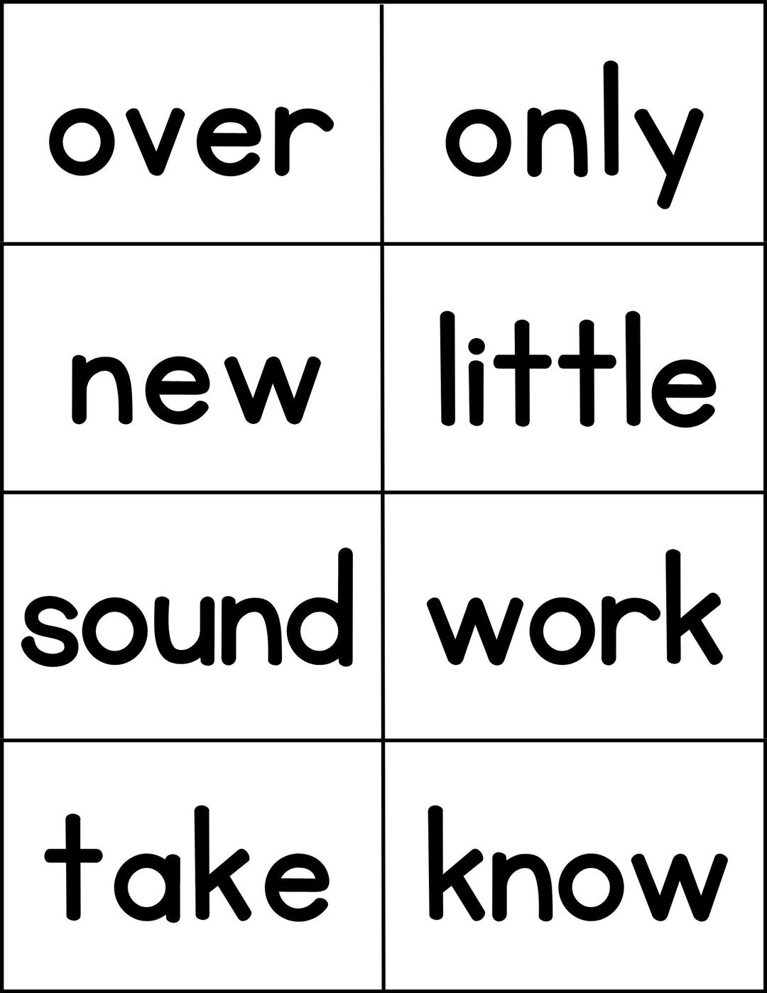 100 Printable Fry's Second Hundred Sight Word Flashcards - Etsy