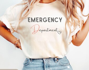 Emergency Nurse - Comfort Colors® Emergency Department T-shirt, ER Nurse Tee, Hospital Shirt, Emergency Nurse Gift, ER Department