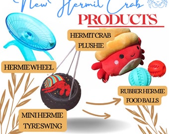 Hermit Crab Toys - Hermie Swing, Plushie, Wheel's & Play Balls.