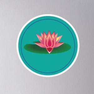 Lily pad, Artística, Fofa, Estética, Tropical, Mística, Rosa, Verde, Azul, Adesivos sem bolhas, Laptop, Notebook, Hydroflask