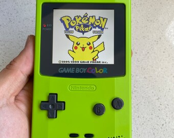Nintendo Gameboy Color Colour Game Boy BACKLIT IPS Q5 Laminated GBC Kiwi Green
