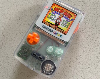 Nintendo Game Boy Color Game Boy Colour Retroiluminada Modificada IPS Q5 V2 LED LCD Blanco Transparente