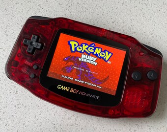 Nintendo Gameboy Advance Game Boy Backlit Modified IPS Q5 V2 Led Lcd Crystal Mirror Clear Red