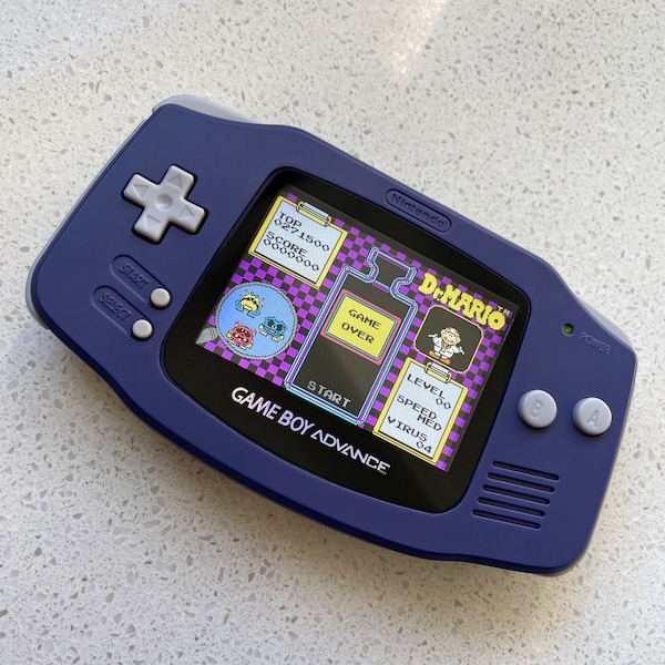 Nintendo Gameboy Advance Game Boy Backlit Modified IPS V2 Led Lcd Indigo Purple