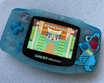 Nintendo Gameboy Advance Game Boy Backlit Modified IPS V2 Led Lcd Totodile Pokémon