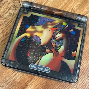 Nintendo Gameboy Advance SP GBA iPS V5 Backlit Lcd Console AGS 101 Dark Charizard