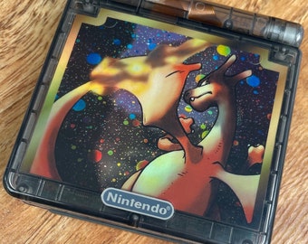 Nintendo Gameboy Advance SP GBA iPS V5 Backlit Lcd Console AGS 101 Dark Charizard