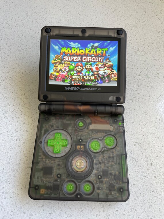 Modded Nintendo Game Boy Advance SP With IPS V2 Screen & Transparent Shell - Charger Bundle - View #2