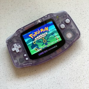 Nintendo Gameboy Advance Game Boy Backlit Modified IPS V2 Led Lcd CLEAR PURPLE