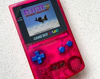 Nintendo Gameboy Color Game Boy Color Retroiluminado Modificado IPS Q5 V2 LED LCD Rosa Fuerte