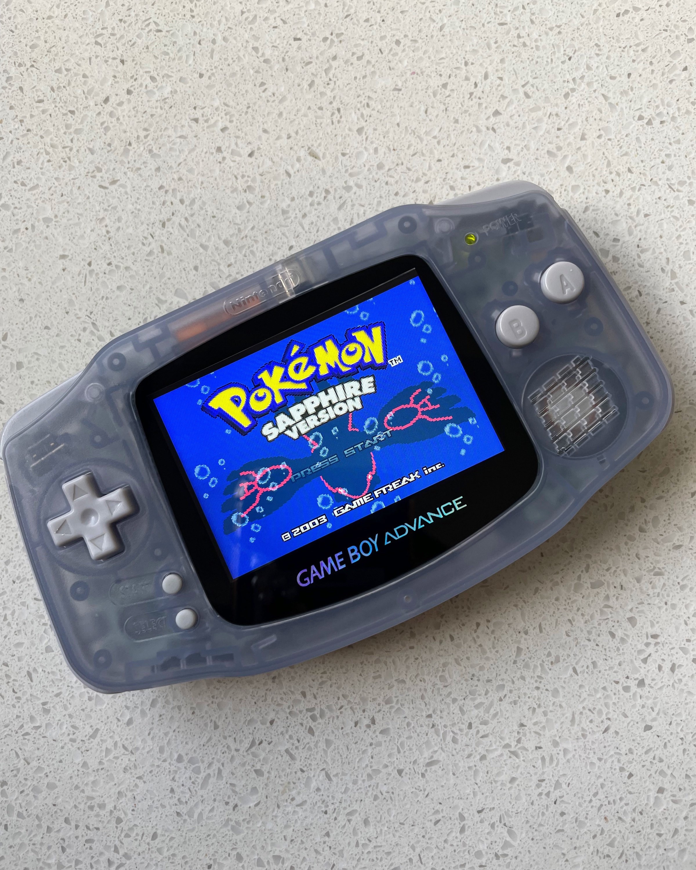 Nintendo Gameboy Advance Game Boy Backlit Modified IPS V2 Led Lcd Glacier Blue