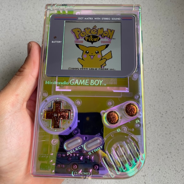 Nintendo Gameboy DMG Game Boy Backlit IPS V2 LCD Play It Loud! Iridescent Aurora
