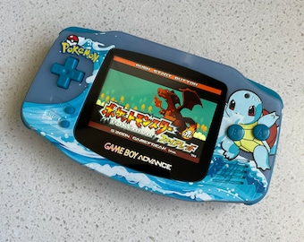 Nintendo Gameboy Advance Game Boy Backlit Modified IPS V2 Led Lcd Squirtle Pokémon