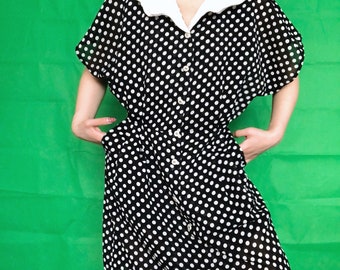 Vintage polka dots dress M