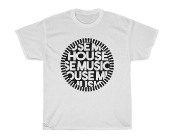 House Music Colored Circle T Shirts, Unisex Heavy Cotton Tee, Men&#39;s, Women&#39;s, Music Gift, Music Lovers, Streetwear.