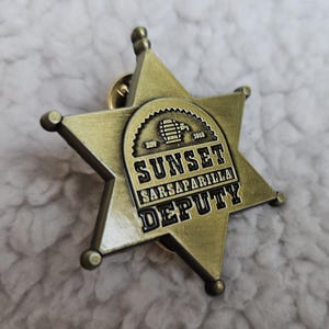 Sunset Sarsaparilla Deputy Badge – Fallout New Vegas Inspired Zinc Alloy Replica