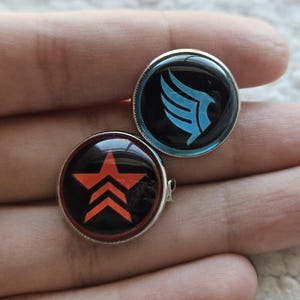 Zestaw 3 odznak Mass Effect Paragon lub Renegade | Odznaki gamingowe stworzone przez fanów | Wybierz swoją przynależność | Prezent dla komandora Sheparda