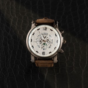 ORAHAO montres pour hommes mouvement à quartz chronographe bracelet en cuir mode affaires sport conception montre-bracelet résistante aux rayures montre élégante