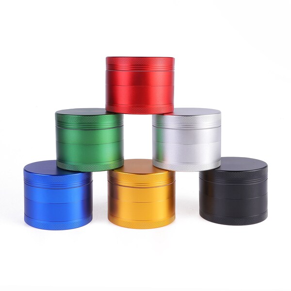 40mm/50mm Zinc Alloy Herb Tobacco Grinder Smoke Crusher Spice Hand Muller 4-Layer