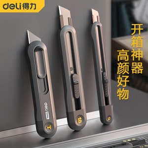 18 Pieces Mini Box Cutter Retractable Utility Knife Cute Paw Box Cutter  Small Box Cutters Portable Knife Letter Opener Slide Open with Keychain  Hole Razor for Box Envelope 