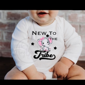 New to the Tribe with Cute Baby Elephant PNG