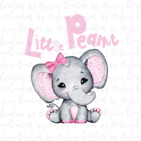 Little peanut pink elephant PNG design