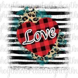 Liebe Png, Büffel kariert png, Valentinstag png, Leopardenmuster, schwarz weiß gestreifter Sublimationsdruck, sofortiger download, Liebe sag