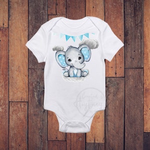 Elephant Baby Boy png, blue boy elephant, it's a boy, sublimlation png, digital download, baby shower png, cute baby png, baby elephant png, image 2