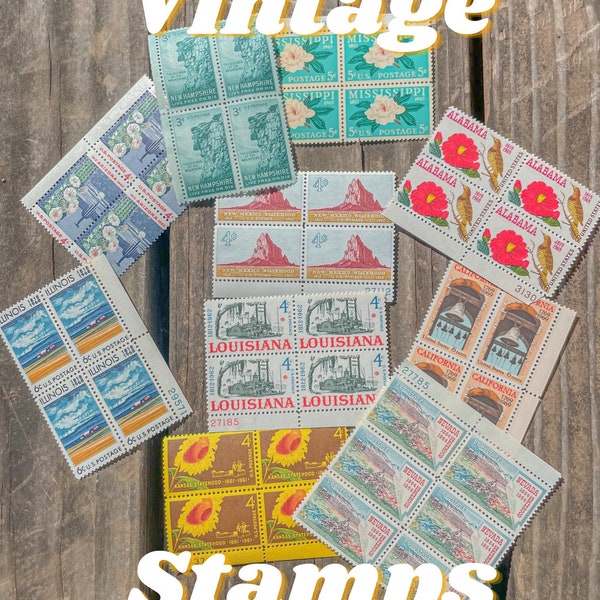 Vintage US Postage Stamps States