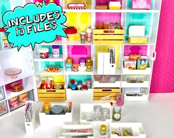 FILES for Miniverse Drawers and Shelf for 3D Printing | Compatible with  Miniverse Make It All You Can Eat Case | 13 pieces, 1/6 Scale