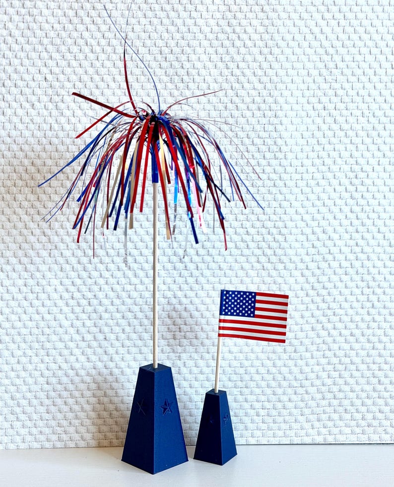 Mini Firework Set Mini Patriotic Firework & Flag Stand Set – 6 Pieces - Etsy