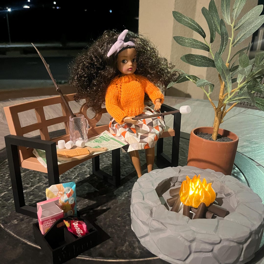 1/6 Scale S'mores Set – Sticks and Marshmallows, Doll Campfire ...