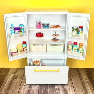 Miniverse Compatible Fridge | Miniature 1:6 Scale  | Fully Assembled with Detailed Interior | Customizable Handles