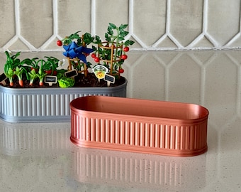 3D Printed Raised Garden Planter – Miniature Dollhouse Diorama Display Bed