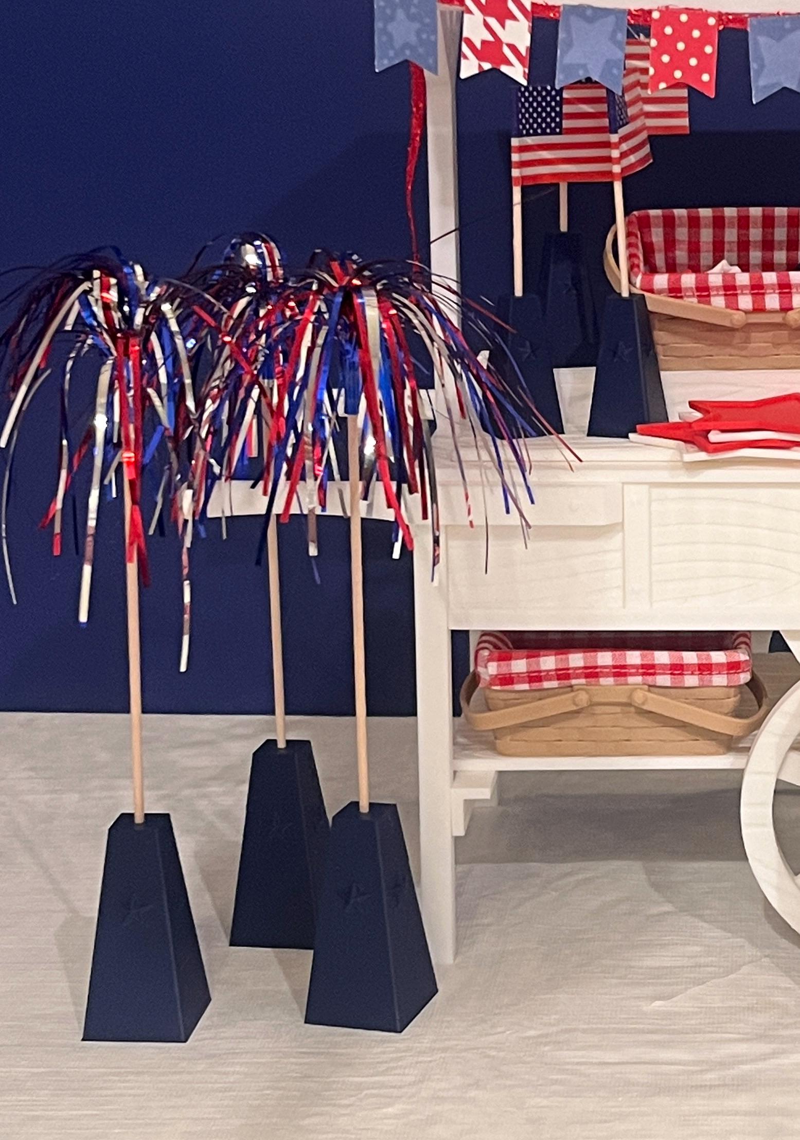 Mini Firework Set Mini Patriotic Firework & Flag Stand Set – 6 Pieces - Etsy