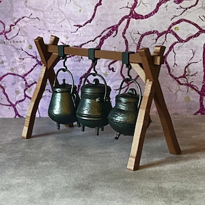 FILE for Rack for Cauldrons, compatible with Miniverse Potions collection, Four-Legged Stands, includes  rough-hewn and smooth versions