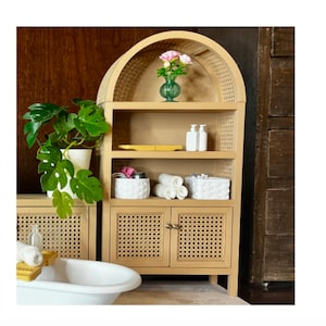 Mini Arched Shelf - Caned, Miniverse Compatible, 1/6 miniature, Display and Storage, 3D printed, MiniBrands Compatible Furniture