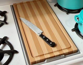 1/6 scale Cutting Board & Knife Set, Fits Stove Grill, Miniverse Kitchen Prep