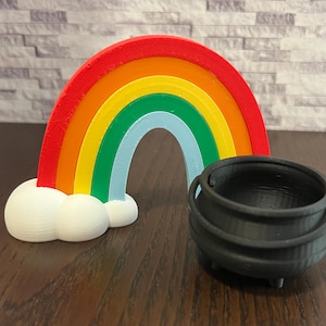 FILE for Rainbow, Cloud and Pot for 3D printing St. Patrick&#39;s Day decor, Table decoration, MIniature