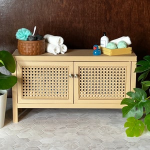 Mini Credenza Cabinet -Caned, 1/6 scale, Miniverse, fashion doll and MiniBrands compatible, Display and Storage, 3D printed