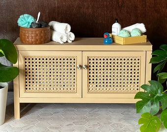 1/6 Scale 8" Caned Credenza Cabinet: Miniature Doll Furniture, 3D Printed