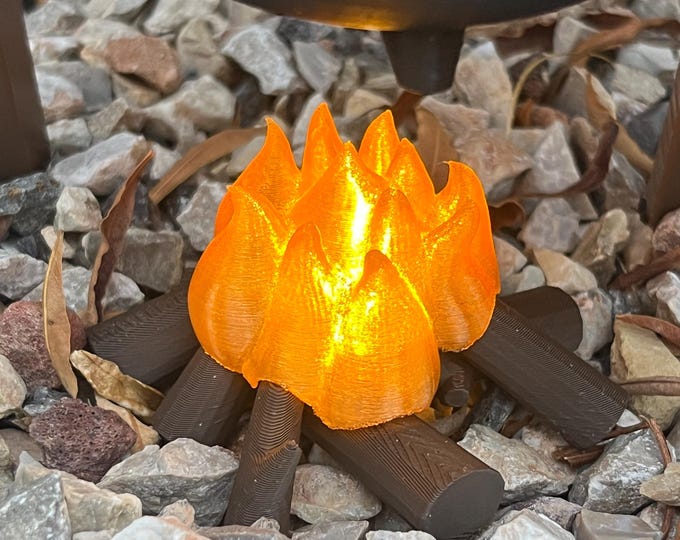 Miniature LED Campfire | 1:6 Scale Dollhouse Fire Prop