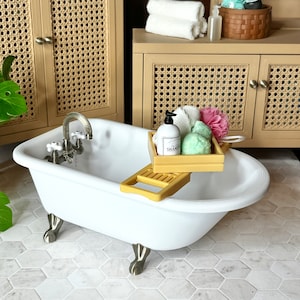 Miniverse Bathtub, Miniverse Spa Compatible, 3DPrinted, Cross Handles, Goose Neck Faucet, Claw Foot Tub, Vintage Bath