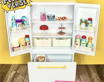 1:6 scale Miniverse Compatible Fridge | Fully Assembled with Detailed Interior | Customizable Handles
